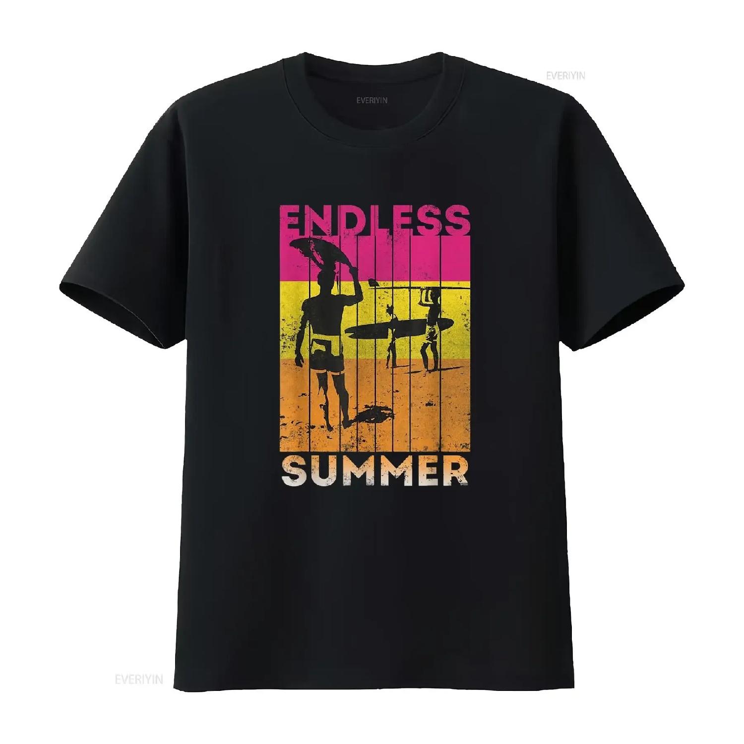 

Футболка Endless Summer винтажная выстиранная повседневная удобная дизайнерская одежда слегка тянущаяся универсальная homme S чёрный