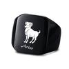 Vnox 18mm Signet Ring For Men Women, The Zodiac 12 Horoscope Constellation Sign Finger Band, Stainless Steel Aries Punk Ring