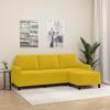 Vidaxl 3-Seater Sofa with Footstool, Yellow, 180 Cm, Velvet