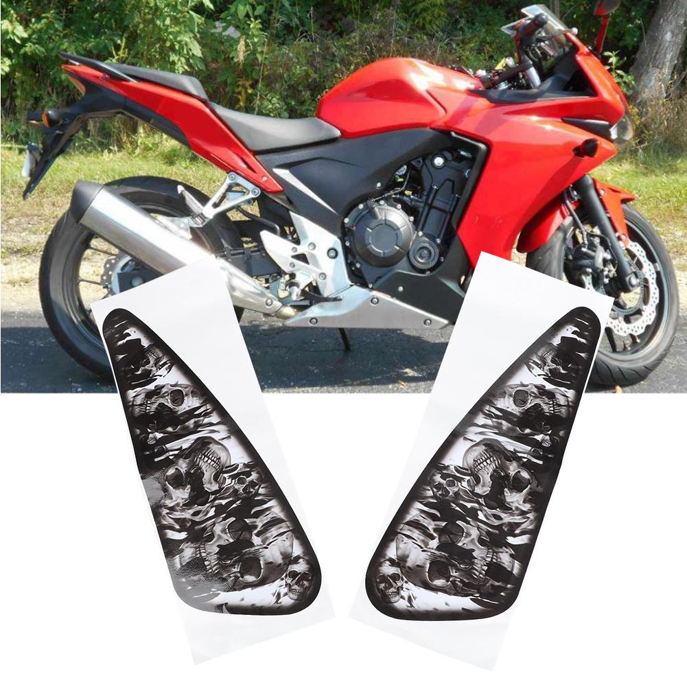 2pcs Motorcycle Decals 3D Colorful Inkjet Decorative Stickers Waterproof Dust Free