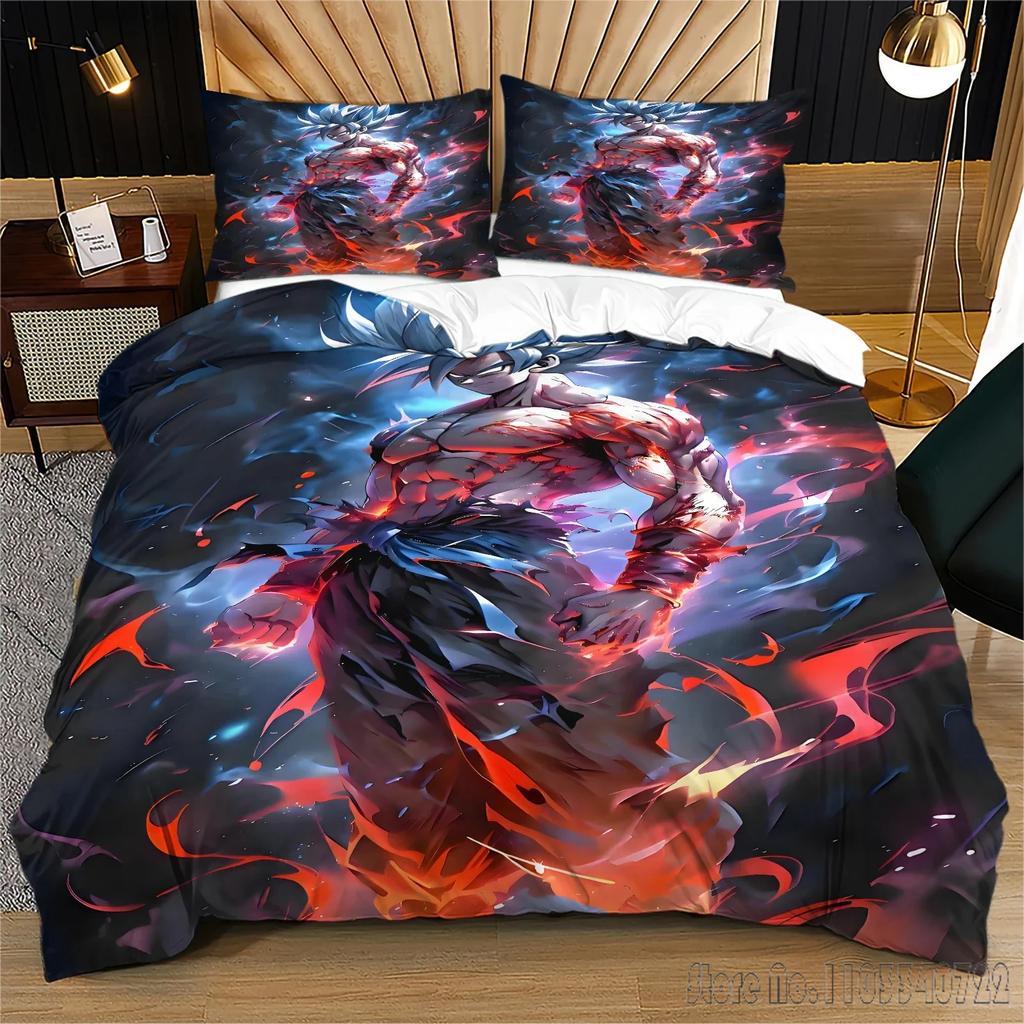 Anime 3D Pattern Dragon Ball Bedding Set Child Baby Duvet Cover Sets Bedclothes Twin Single King Kids Adult Gift