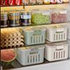 Drain Fruit Storage Containers Large Capacity Refrigerator Organizer Bins Stackable Preservation Box for Keep Food Fresh
