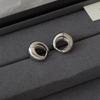 Oval Earrings with Silver Hooks and Clasps, Women's Simple and Niche Electroplated Gold Style