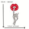 New Creative Women Men Red Lip Rhinestone Brooch Pin Exquisite Fashion Lady's Suit Clothing Brand Design Corsages Jewelry Gift