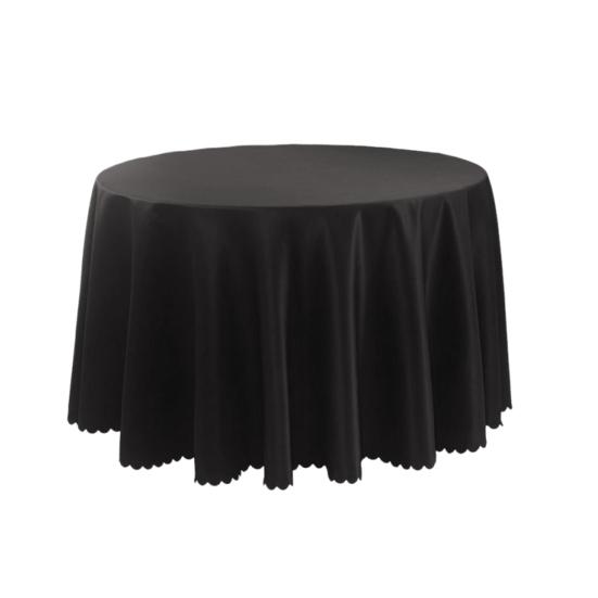 Round Polyester Tablecloth Elegant Solid Color Fabric Table Cloth Decorative Table Cover for Parties Weddings 71" -118