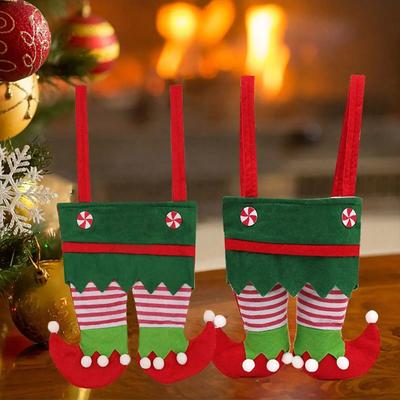1pc-Christmas Elf Pants Gift Bag, Elf Bag Candy Bag, Christmas Gift Bag, Elf Christmas Bag, Christmas Scene Arrangement