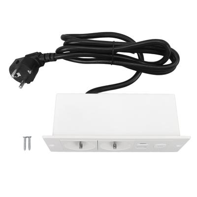 Recessed Power Strip 3 In 1 USB Type C Socket Embedded Desktop Outlet with Switch and Cable for