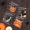 100pcs Halloween Candy Bag Self-adhesive Plastic Treat Bags for Cookie Snack Gift Clear Bags Set for Halloween Party