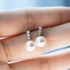 1 Pair, Fashionable Temperament Earrings Inlaid with Synthetic Zircon Imitation Pearl Jewelry, Small Fragrance, Fashionable and Trendy Earrings