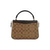 Coach Marlie 24 Color Block Turn-Lock Signature Canvas And Leather Small Cambridge Satchel Bag Women Handbags Black Dark-Brown C1563-IMNOX