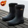 Summer Pvc Loafers Black Rain Boots for Men Wellies High Quality Wide Toes Man Shoes Gumboots Adult Low-heel Comfortable Garden
