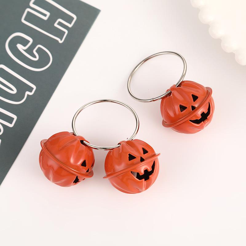 1pc Halloween Decoration Cute Colored Pumpkin Head Fun Ghost Face Bell Pendant Pet Keychain Pendant Fun Bell Handmade Jewelry