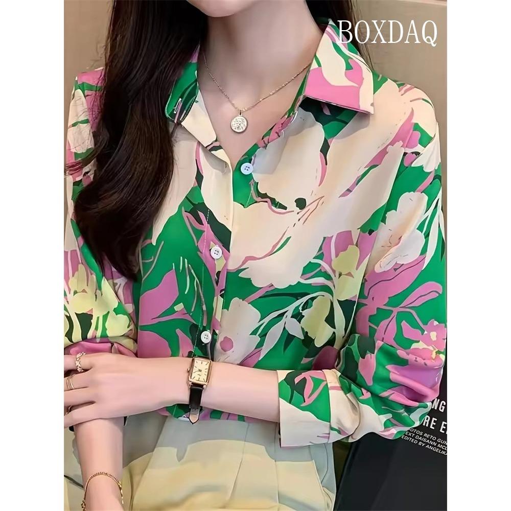 New Women s Lapel Shirt Spring Autumn Button Elegant Shirt Casual Daily Long Sleeve Blouse Fashion Party Women s Clothing S