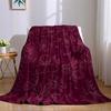 Couverture en Flanelle Étoiles Florales Bordeaux Chaude Douce Halloween Noël Canapé Chaleureux Confortable Décoratif Cadeau pour Toutes les Saisons