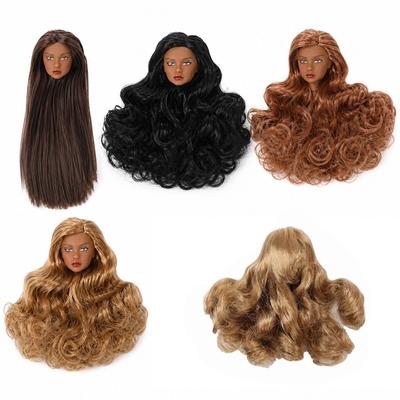 Long Hair Doll Head White Normal Tan Skin Fashion Doll Head for 11.5 Inch BJD Doll Body