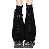 Ghette per Gambe in Jeans con Tasche per Donna Harajuku Punk con Cinturino con Fibbia Copristivali Svasati Sopra il Ginocchio Calze Lunghe Streetwear
