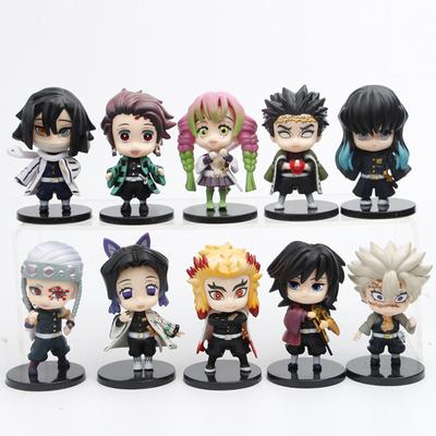 5pcs/set Anime Tanjirou Kochou Shinobu Rengoku Shinjurou Tomioka Giyuu Model Kanroji Mitsuri Toy Decorations Ornament