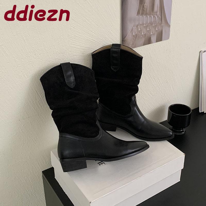 Fashion Fashion Pointed Toe Ladies Chelsea Short Boots Shoes Footwear Slip On Women Ankle Boots With Low Heel Shoes Pumps