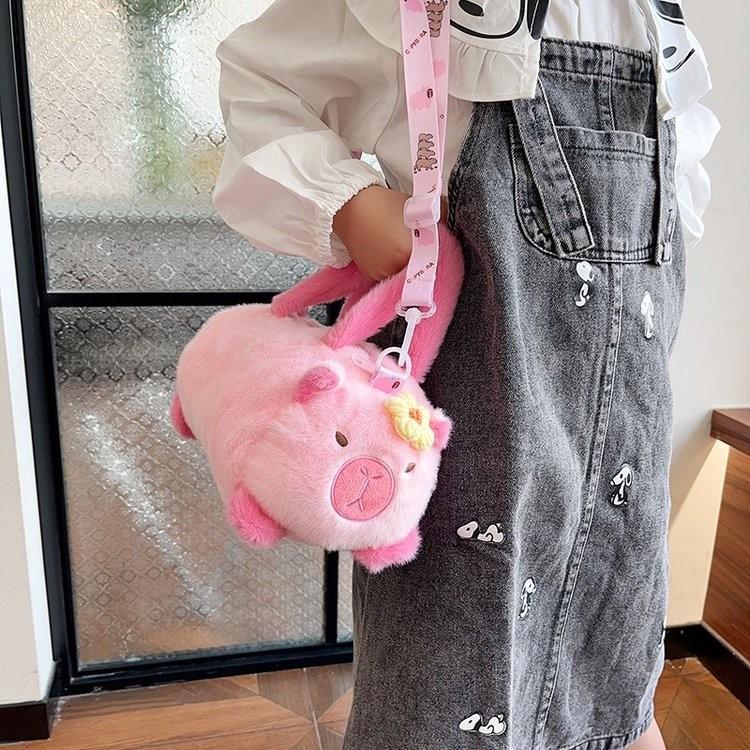 Pig Cute Capybara Panda Cartoon Plush Children Bag For School Outings And