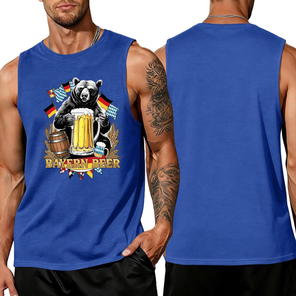 Men's Sleeveless Tank Top Casual Loose Fit Summer Vest Oktoberfest Inspired Graphic Print Comfortable Everyday Wear