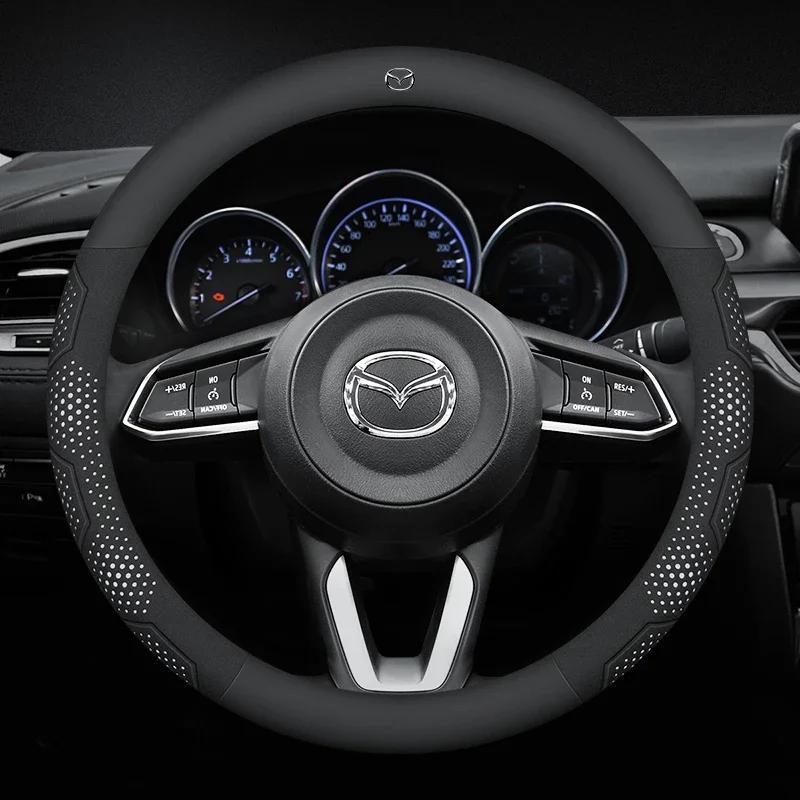 2025 Horký potah volantu z karbonových vláken a semiše pro Mazda 3 5 6 SKYACTIV Axela Atenza CX30 CX5 CX8 CX9 MX5 RX8 RX7 BT50 Acc
