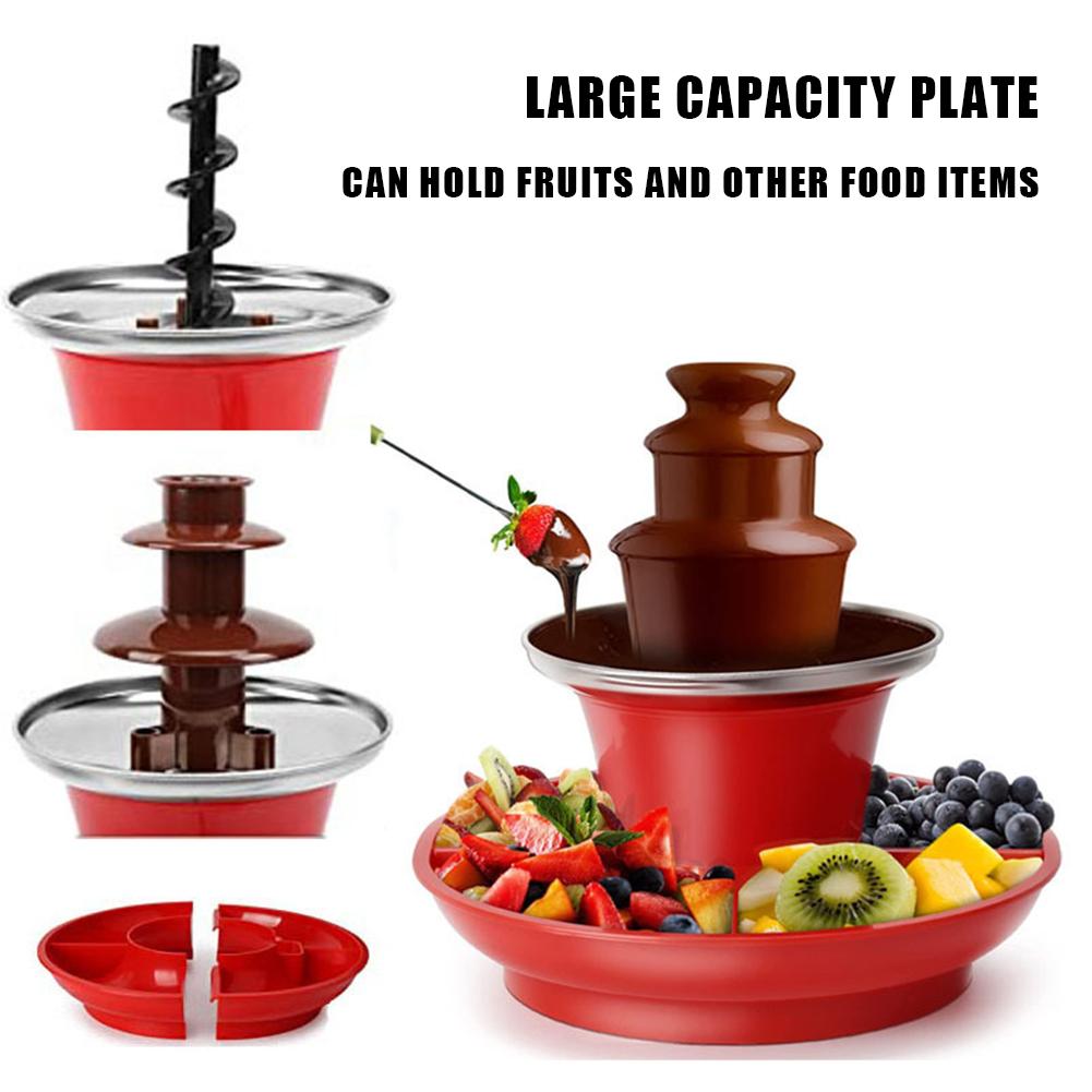 

3 Layer Chocolate Fountain Chocolate Melt with Heating Fondue Machine &Fruits/Nuts Tray DIY Handmade Chocolate Melting Waterfall US