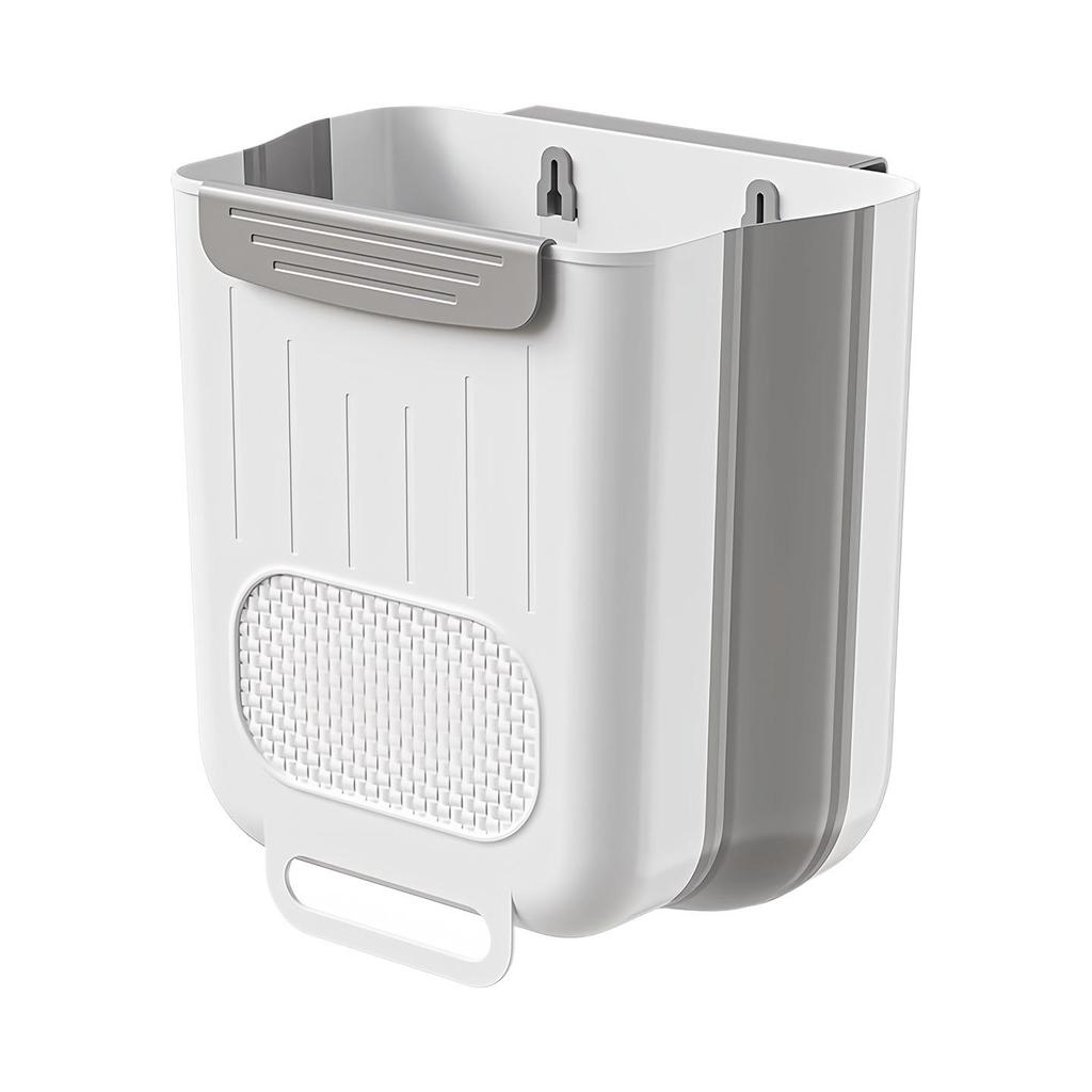 Foldable Hanging Kitchen Trash Can for Food Waste and Bathroom Storage