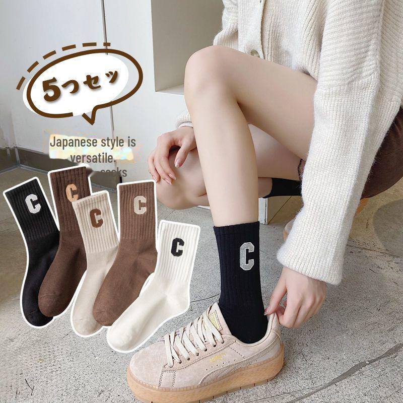 

Осенне-зимние спортивные носки из хлопка с надписью в студенческом стиле One Size