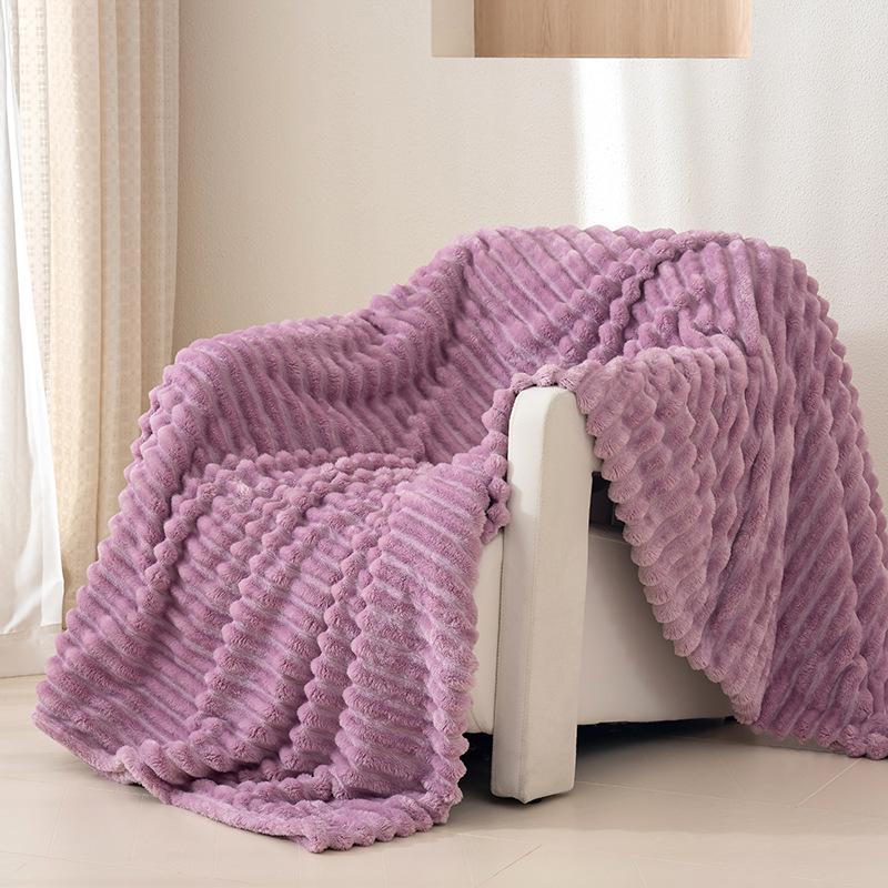 

Однотонное зимнее одеяло для сна, накидка на диван, вакуумная упаковка, рождественский выпуск 180*200cm фиолетовый