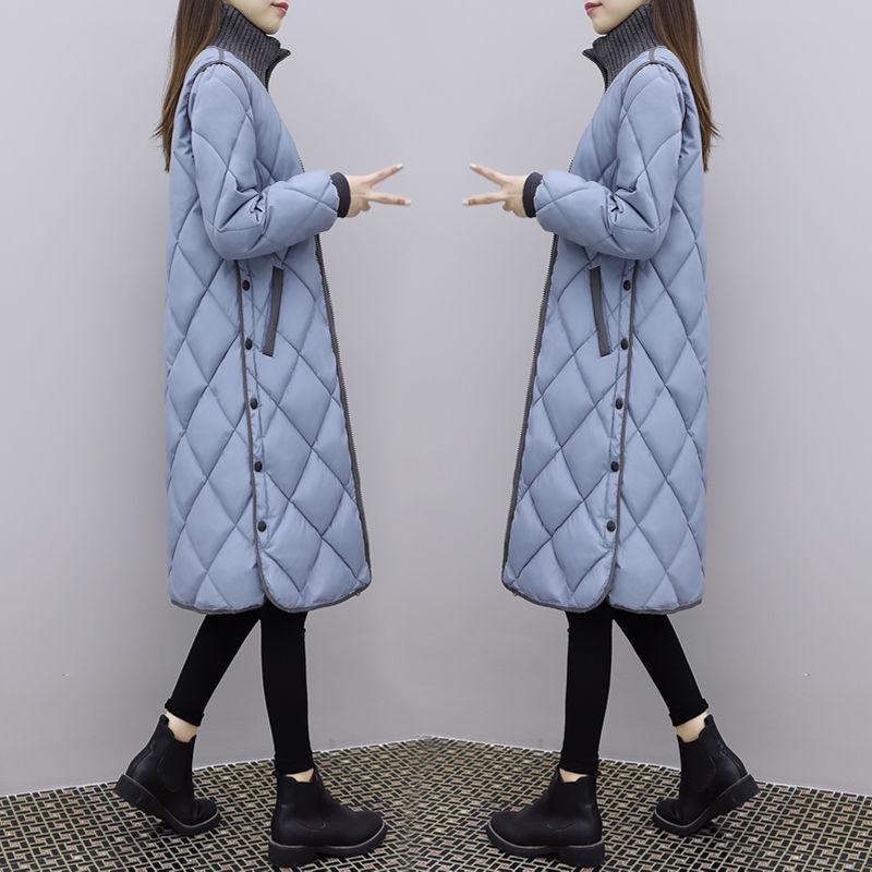 2023 Autumn/Winter Women's Mid-Length Korean Plus Size Lightweight Down Cotton Coat Jacket