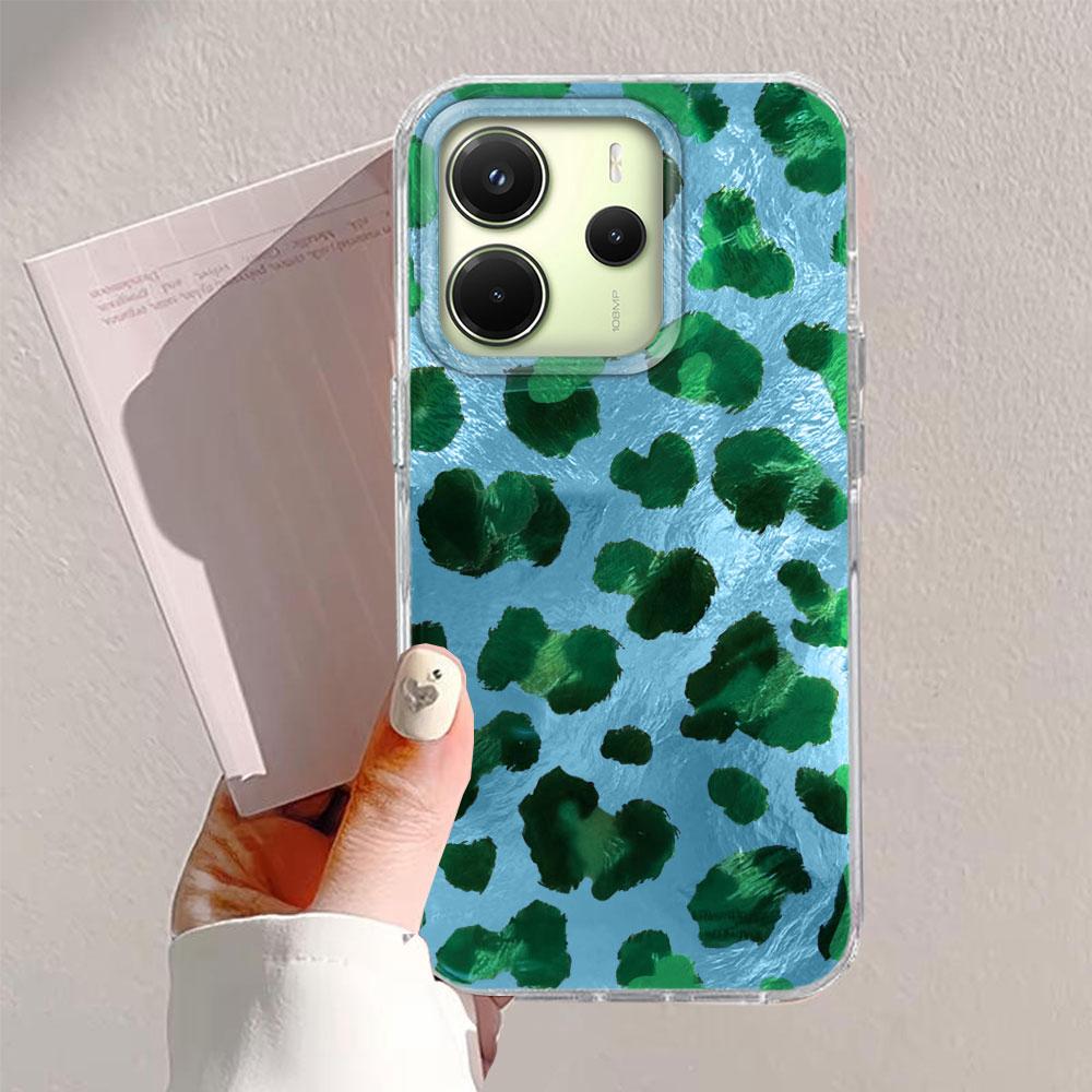 Pink Green Leopard Print Women Phone Case for Xiaomi Redmi Note 14 13 12 11 11S 10 10S 8 9 Pro 15C 9C 13C 14C A3 A3X 9C A1 Cover