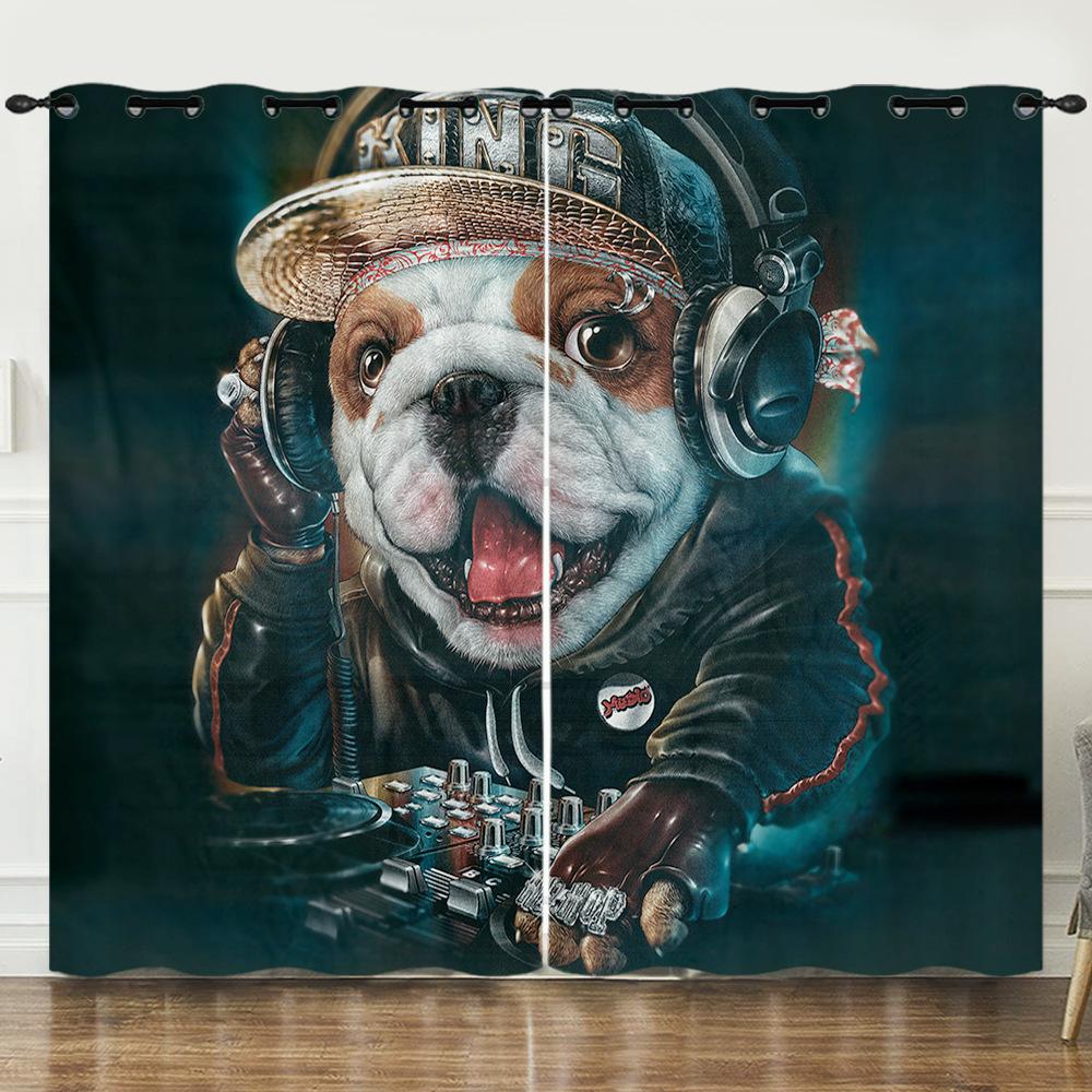 

Шторы Любовь Собака 3D Цифровая печать Затемняющая штора на люверсах 97cm*114cm*2