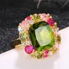 Cao Shi Luxury Emerald Retro Forest Princess Ring