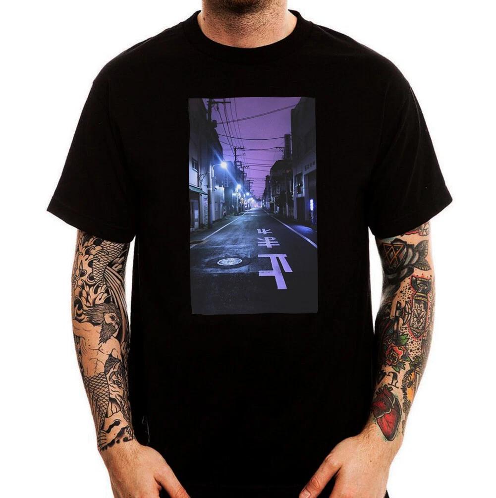 Japanese Dark Street Night Tokyo Osaka Vaporwave Aesthetics  T-shirt Tee 100