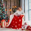 Christmas Throw Blanket Holiday Christmas Reindeer Snowflakes Fleece Blanket Plush Winter Cabin Throw For Winter Bedding Couch
