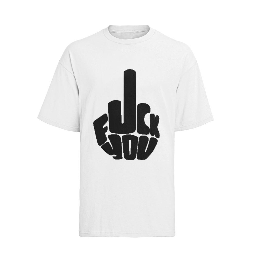 Funny Damen Oversize T-Shirt aus Bio-Baumwolle Fuck You Mittelfinger
