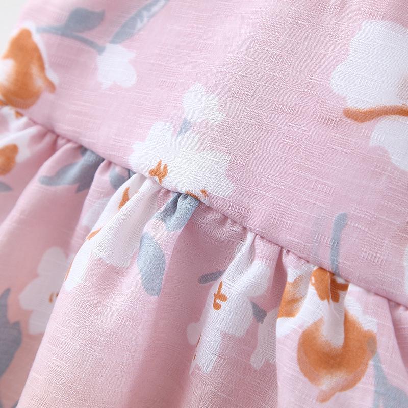 A749 Summer Baby Girl Princess Dress with Big Bow & Flower Skirt, Includes Hat, for Ages 1-4