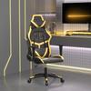 Gaming Chair with Massage Function Black & Gold Artificial Leather