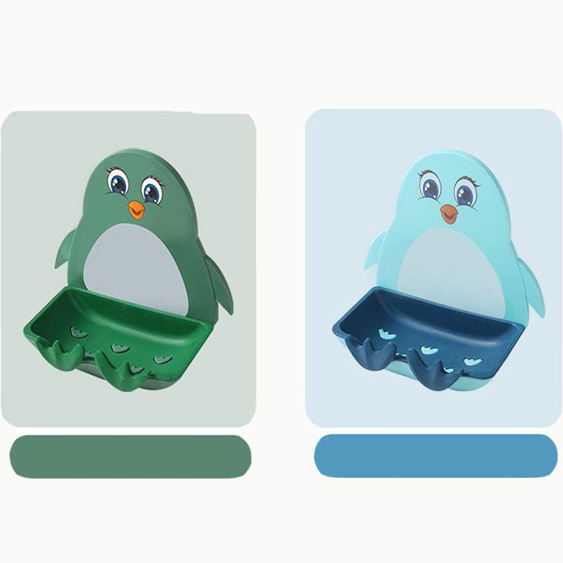 Bathroom Household Perforated Little Penguin Drain Toilet Soap Box Wall Mounted Soap Dish Toilet Suction Cup Storage Soap Box