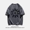 Summer Fashion Heavyweight Retro Men's English Letters 100% Cotton Printed Round Neck High-quality Casual Fitness Street T-shirt