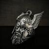 Metal Helmet Keychain Odin’ Amulet Keyring with Unique Design for Everyday Carry and Nordic Collectors
