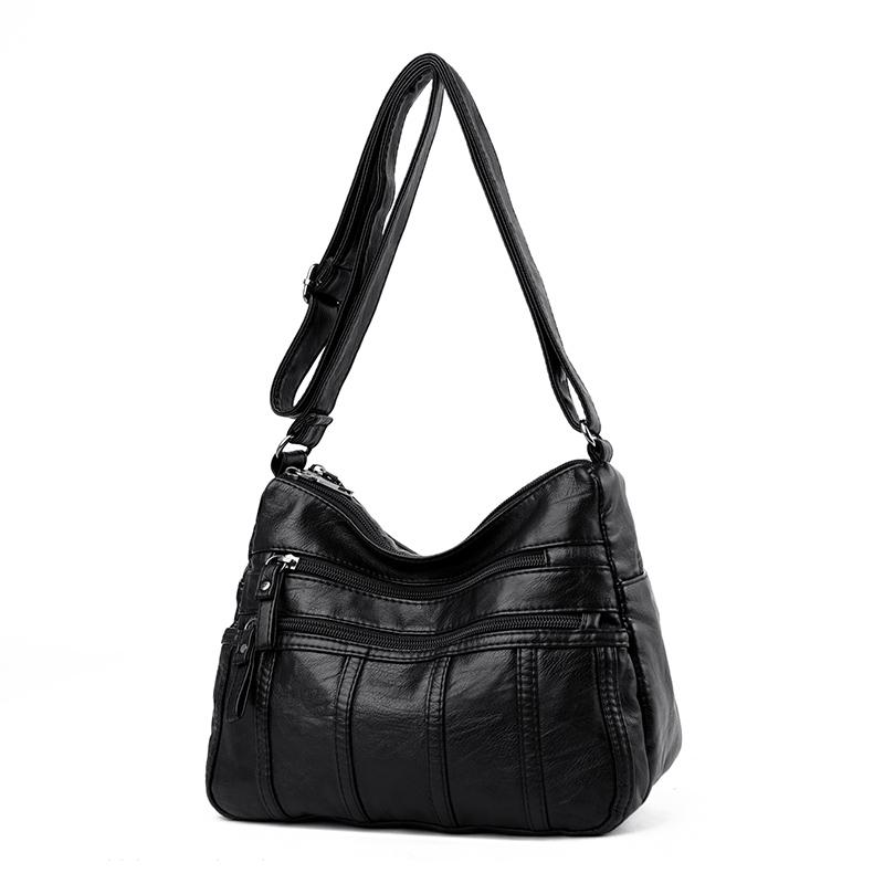 Women's Lightweight Soft PU Leather Multi-Pocket Crossbody Shoulder Bag – Ideal for Mothers