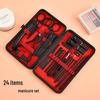 24-teiliges schwarzes Maniküre- & Pediküre-Set: Hochwertige Nagelknipser & Pinzetten