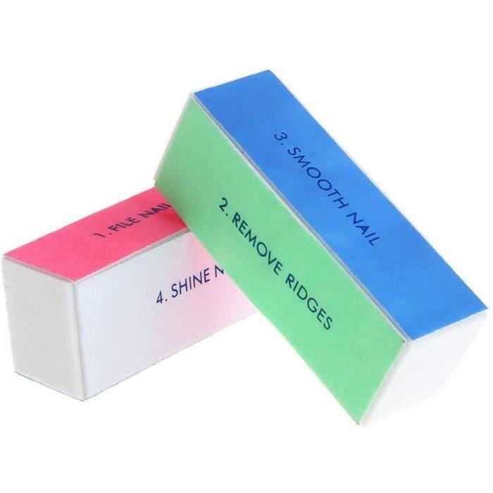 Lime à ongles Lot de 4 blocs polissoirs à ongles 4 en 1 pour manucure et nail art220