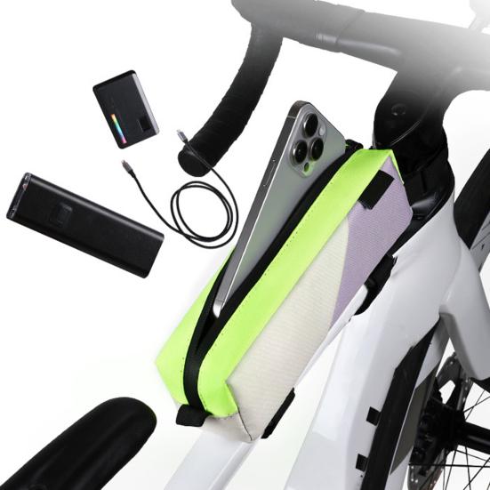 Borsa per tubo superiore della bicicletta, impermeabile, grande capacità, con cerniera, per MTB, strada, montagna, telaio anteriore della bicicletta, accessori per bici da ciclismo
