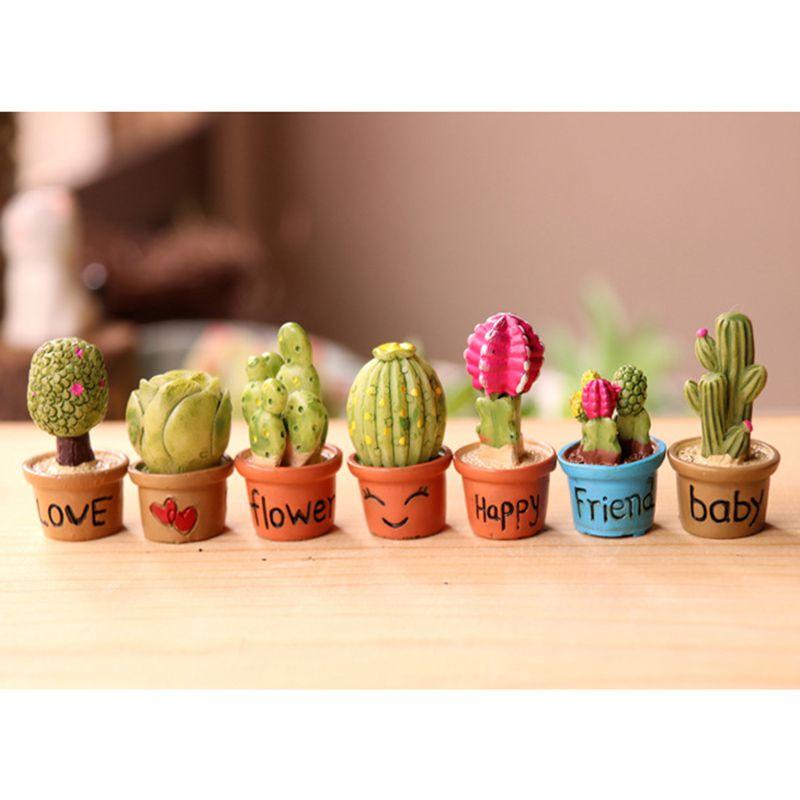 Delightful Mini Cactus Resin Ornament For Charming Fairy Garden Decor Craft