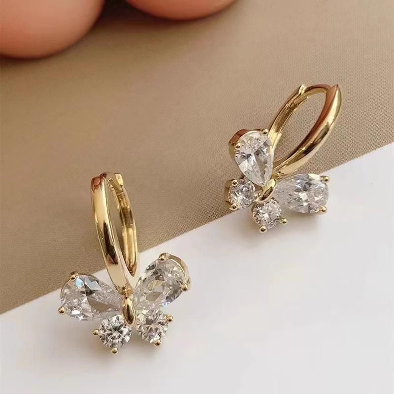 Fashion Hollow Spiral Butterfly Drop Earrings for Women Ladies Personality Temperament Gold Color Earrings Jewelry Accessories