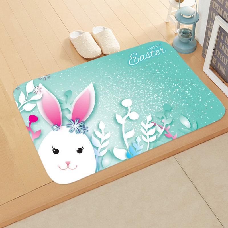 Easter Egg Rabbit Floor Mat Welcome Rugs Bedroom Living Room Entrance Carpet Kitchen Front Door Mat Machine Washable Soft Mats