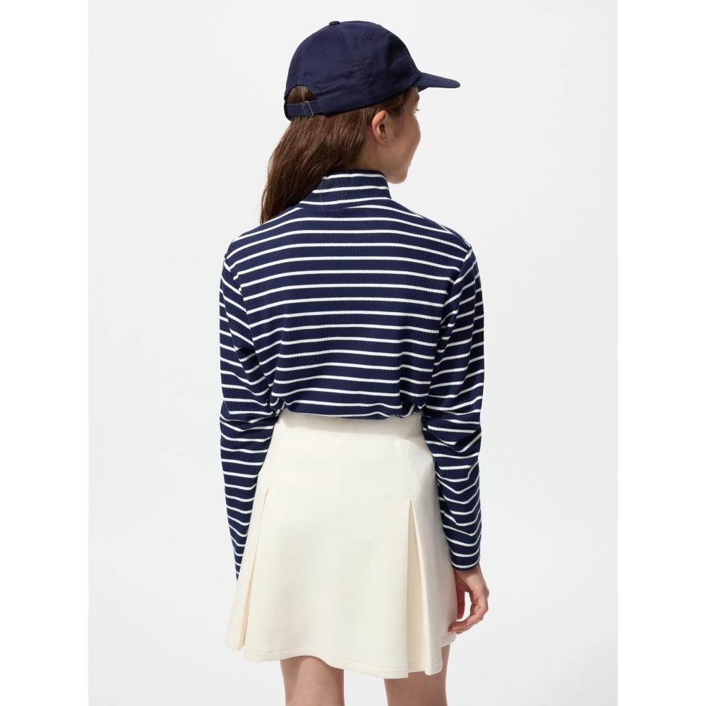 Uniqlo Girls HeaTTech CoTTon High Neck Long Sleeve T shirT