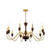 Mid-Century French Retro Candle Chandelier - Solid Wood, Ideal for Living Rooms, Dining Areas, and Bedrooms
